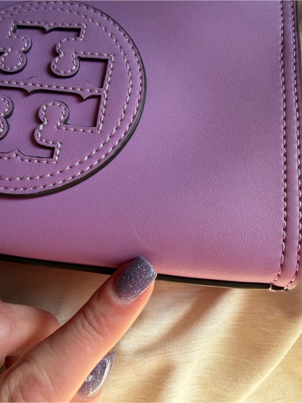 Tory Burch Lilac Leather Mini Satchel with Logo Medallion - Picture 7 of 8